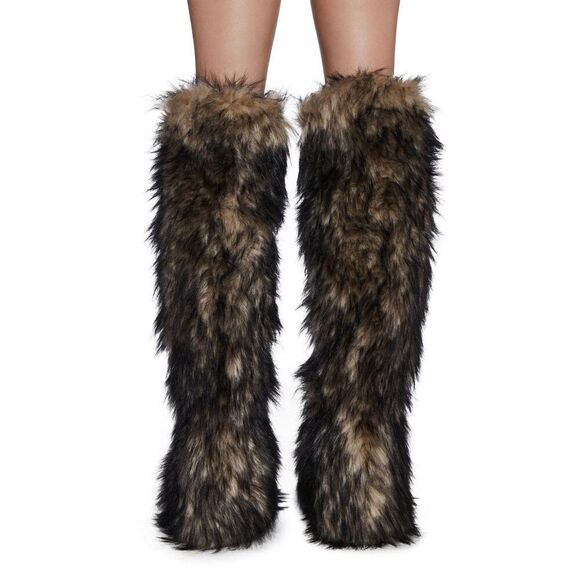 Club Exx Wild Instincts Thigh High Faux Fur Boots - Picture 5 of 8